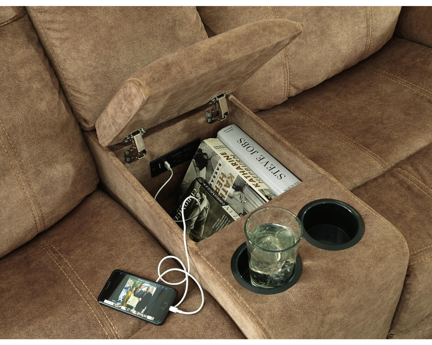 Huddle-Up Glider Reclining Loveseat with Console