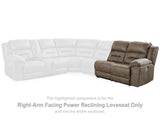Loveseat reclinable eléctrico Ravenel con brazo derecho