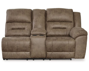 Loveseat reclinable eléctrico Ravenel con brazo derecho y consola