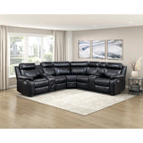 Cipher Collection 3-Piece Power Reclining Sectional with Two Consoles, Speakers, Subwoofer, LED Lighting and Charging Port