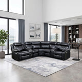 Cipher Collection 3-Piece Power Reclining Sectional with Two Consoles, Speakers, Subwoofer, LED Lighting and Charging Port
