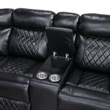 Cipher Collection 3-Piece Power Reclining Sectional with Two Consoles, Speakers, Subwoofer, LED Lighting and Charging Port