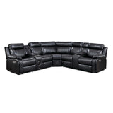 Cipher Collection 3-Piece Power Reclining Sectional with Two Consoles, Speakers, Subwoofer, LED Lighting and Charging Port