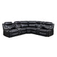 Cipher Collection 3-Piece Power Reclining Sectional with Two Consoles, Speakers, Subwoofer, LED Lighting and Charging Port