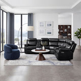 Cipher Collection 3-Piece Power Reclining Sectional with Two Consoles, Speakers, Subwoofer, LED Lighting and Charging Port