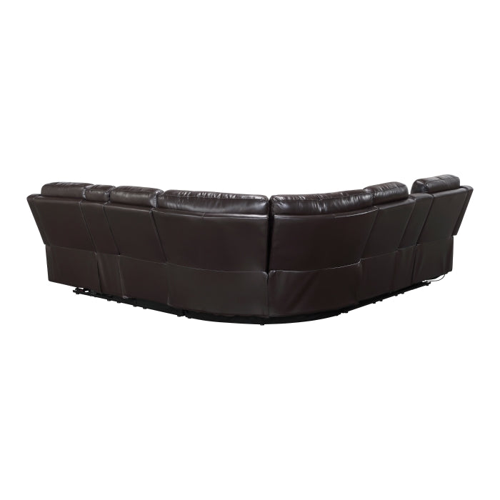 Cipher Collection 3-Piece Power Reclining Sectional with Two Consoles, Speakers, Subwoofer, LED Lighting and Charging Port