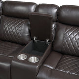 Cipher Collection 3-Piece Power Reclining Sectional with Two Consoles, Speakers, Subwoofer, LED Lighting and Charging Port