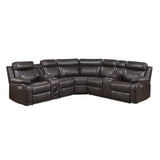Cipher Collection 3-Piece Power Reclining Sectional with Two Consoles, Speakers, Subwoofer, LED Lighting and Charging Port