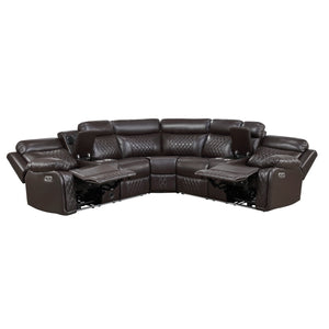 Cipher Collection 3-Piece Power Reclining Sectional with Two Consoles, Speakers, Subwoofer, LED Lighting and Charging Port