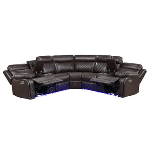 Cipher Collection 3-Piece Power Reclining Sectional with Two Consoles, Speakers, Subwoofer, LED Lighting and Charging Port