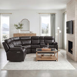 Cipher Collection 3-Piece Power Reclining Sectional with Two Consoles, Speakers, Subwoofer, LED Lighting and Charging Port