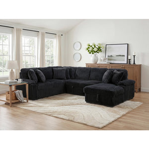 Ridge Collection 3-Piece Sectional with Pull-out Bed, Right Side Chaise and Hidden Storage