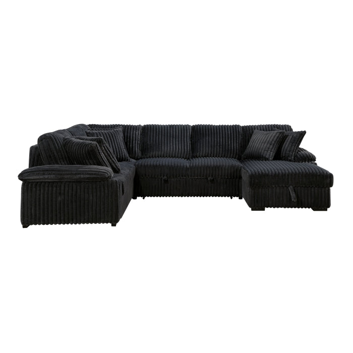 Ridge Collection 3-Piece Sectional with Pull-out Bed, Right Side Chaise and Hidden Storage