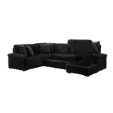 Ridge Collection 3-Piece Sectional with Pull-out Bed, Right Side Chaise and Hidden Storage