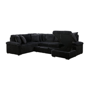 Ridge Collection 3-Piece Sectional with Pull-out Bed, Right Side Chaise and Hidden Storage