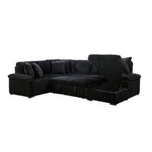 Ridge Collection 3-Piece Sectional with Pull-out Bed, Right Side Chaise and Hidden Storage