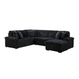 Ridge Collection 3-Piece Sectional with Pull-out Bed, Right Side Chaise and Hidden Storage