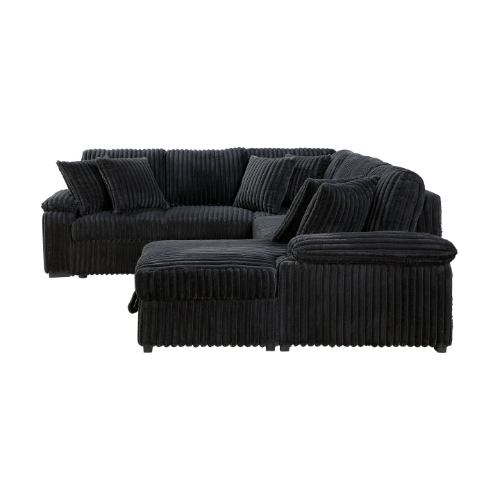 Ridge Collection 3-Piece Sectional with Pull-out Bed, Right Side Chaise and Hidden Storage