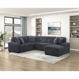 Ridge Collection 3-Piece Sectional with Pull-out Bed, Right Side Chaise and Hidden Storage