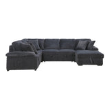 Ridge Collection 3-Piece Sectional with Pull-out Bed, Right Side Chaise and Hidden Storage