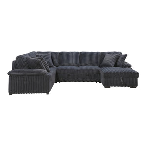Ridge Collection 3-Piece Sectional with Pull-out Bed, Right Side Chaise and Hidden Storage