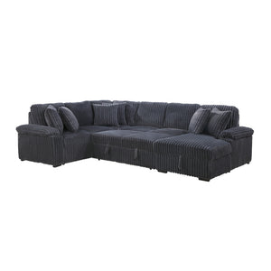 Ridge Collection 3-Piece Sectional with Pull-out Bed, Right Side Chaise and Hidden Storage