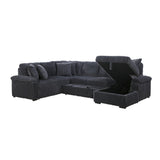 Ridge Collection 3-Piece Sectional with Pull-out Bed, Right Side Chaise and Hidden Storage
