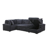 Ridge Collection 3-Piece Sectional with Pull-out Bed, Right Side Chaise and Hidden Storage