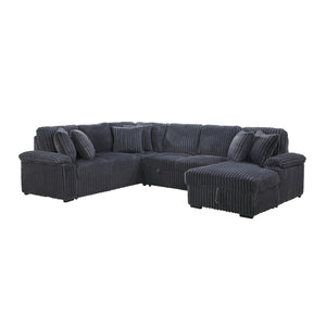 Ridge Collection 3-Piece Sectional with Pull-out Bed, Right Side Chaise and Hidden Storage