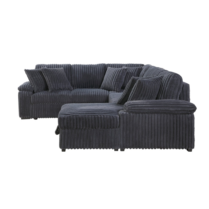 Ridge Collection 3-Piece Sectional with Pull-out Bed, Right Side Chaise and Hidden Storage
