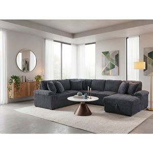 Ridge Collection 3-Piece Sectional with Pull-out Bed, Right Side Chaise and Hidden Storage