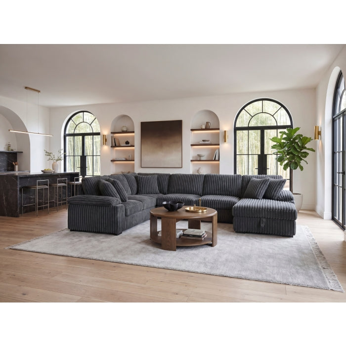 Ridge Collection 3-Piece Sectional with Pull-out Bed, Right Side Chaise and Hidden Storage