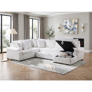 Ridge Collection 3-Piece Sectional with Pull-out Bed, Right Side Chaise and Hidden Storage