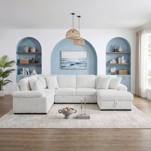 Ridge Collection 3-Piece Sectional with Pull-out Bed, Right Side Chaise and Hidden Storage