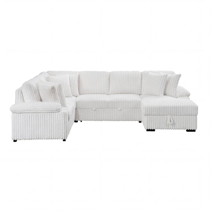 Ridge Collection 3-Piece Sectional with Pull-out Bed, Right Side Chaise and Hidden Storage