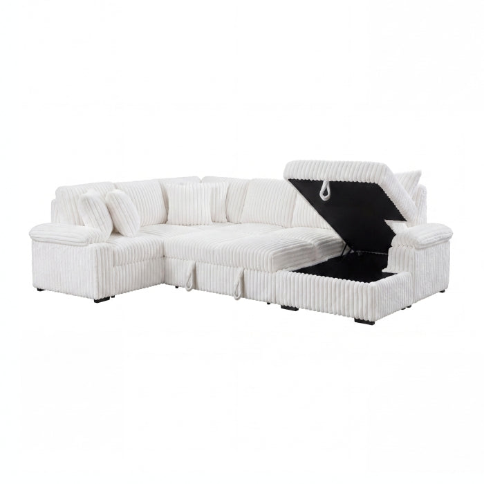 Ridge Collection 3-Piece Sectional with Pull-out Bed, Right Side Chaise and Hidden Storage