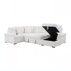 Ridge Collection 3-Piece Sectional with Pull-out Bed, Right Side Chaise and Hidden Storage