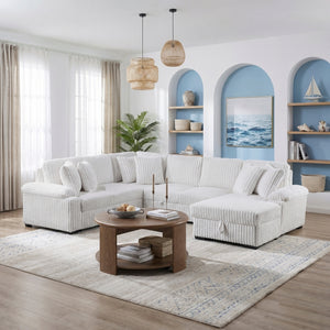 Ridge Collection 3-Piece Sectional with Pull-out Bed, Right Side Chaise and Hidden Storage