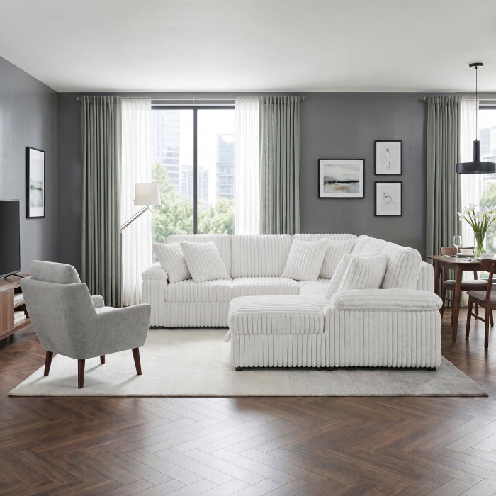 Ridge Collection 3-Piece Sectional with Pull-out Bed, Right Side Chaise and Hidden Storage