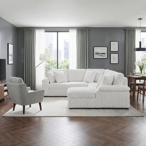 Ridge Collection 3-Piece Sectional with Pull-out Bed, Right Side Chaise and Hidden Storage