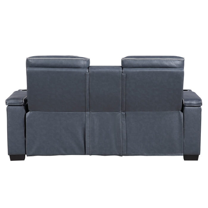 Cyber Collection Power Double Reclining Love Seat with Center Console, Power Headrests, Storage Arms(Top and Side) ,Cup Holders, Wireless Speakers with Sub-Woofer, Air Massage, Heat, LED Lighting and Charging Ports