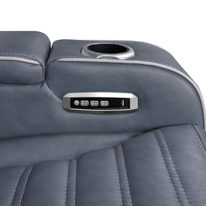 Cyber Collection Power Double Reclining Love Seat with Center Console, Power Headrests, Storage Arms(Top and Side) ,Cup Holders, Wireless Speakers with Sub-Woofer, Air Massage, Heat, LED Lighting and Charging Ports