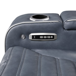 Cyber Collection Power Double Reclining Love Seat with Center Console, Power Headrests, Storage Arms(Top and Side) ,Cup Holders, Wireless Speakers with Sub-Woofer, Air Massage, Heat, LED Lighting and Charging Ports
