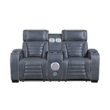 Cyber Collection Power Double Reclining Love Seat with Center Console, Power Headrests, Storage Arms(Top and Side) ,Cup Holders, Wireless Speakers with Sub-Woofer, Air Massage, Heat, LED Lighting and Charging Ports
