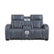 Cyber Collection Power Double Reclining Love Seat with Center Console, Power Headrests, Storage Arms(Top and Side) ,Cup Holders, Wireless Speakers with Sub-Woofer, Air Massage, Heat, LED Lighting and Charging Ports