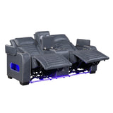 Cyber Collection Power Double Reclining Love Seat with Center Console, Power Headrests, Storage Arms(Top and Side) ,Cup Holders, Wireless Speakers with Sub-Woofer, Air Massage, Heat, LED Lighting and Charging Ports