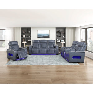 Cyber Collection Power Double Reclining Sofa with Center Drop-Down Cup Holders, Power Headrests, Storage Arms(Top and Side) ,Cup holders, Reading Lights, Wireless Charger, Air Massage, Heat, LED Lighting and Charging Ports