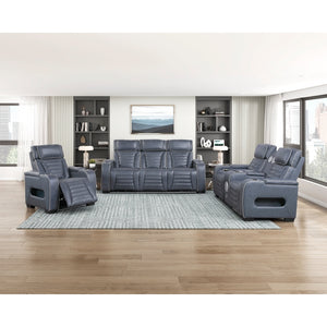 Cyber Collection Power Double Reclining Sofa with Center Drop-Down Cup Holders, Power Headrests, Storage Arms(Top and Side) ,Cup holders, Reading Lights, Wireless Charger, Air Massage, Heat, LED Lighting and Charging Ports