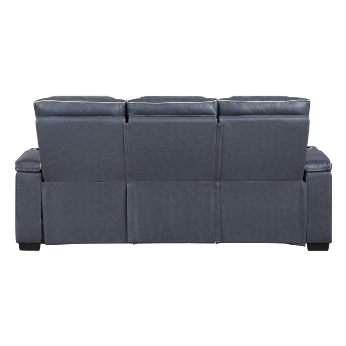 Cyber Collection Power Double Reclining Sofa with Center Drop-Down Cup Holders, Power Headrests, Storage Arms(Top and Side) ,Cup holders, Reading Lights, Wireless Charger, Air Massage, Heat, LED Lighting and Charging Ports