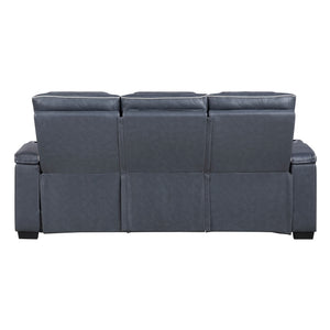 Cyber Collection Power Double Reclining Sofa with Center Drop-Down Cup Holders, Power Headrests, Storage Arms(Top and Side) ,Cup holders, Reading Lights, Wireless Charger, Air Massage, Heat, LED Lighting and Charging Ports